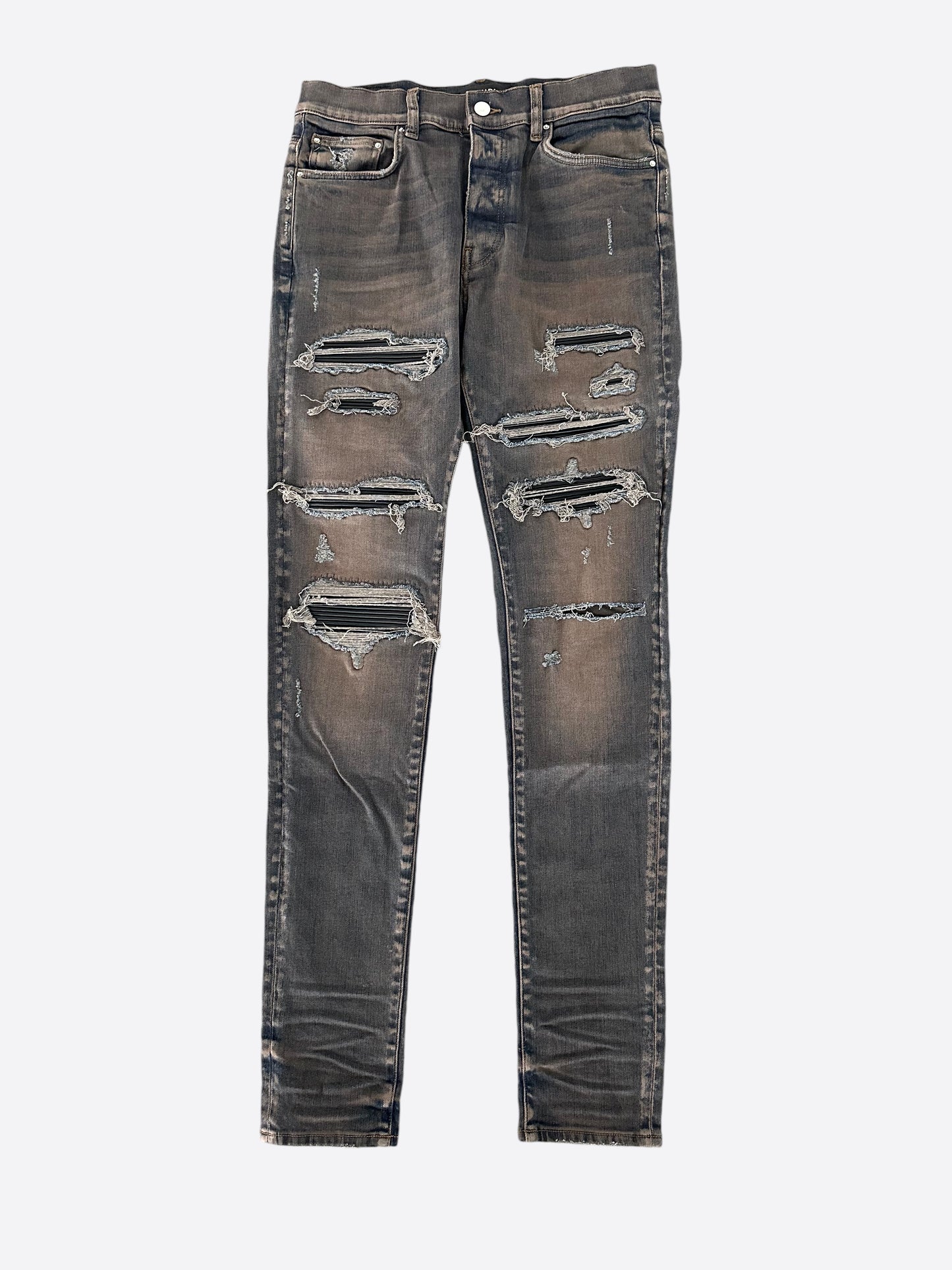 Amiri Dark Indigo & Black Patch Thrasher Jeans