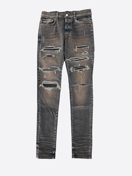 Amiri Dark Indigo & Black Patch Thrasher Jeans