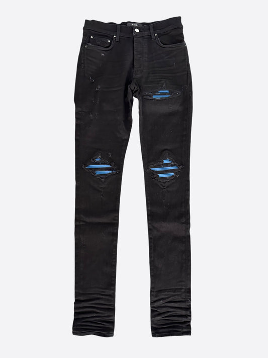 Amiri Aged Black & Blue Patch MX1 Jeans