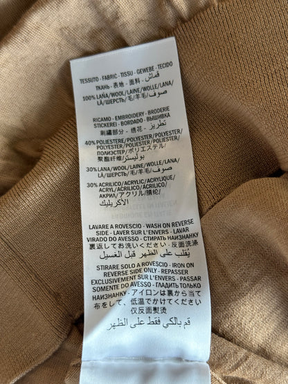Gucci Beige Embroidered GG Logo Knit Sweater