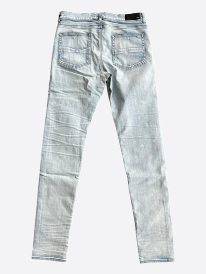 Amiri Light Indigo Orange Patch Thrasher Jeans