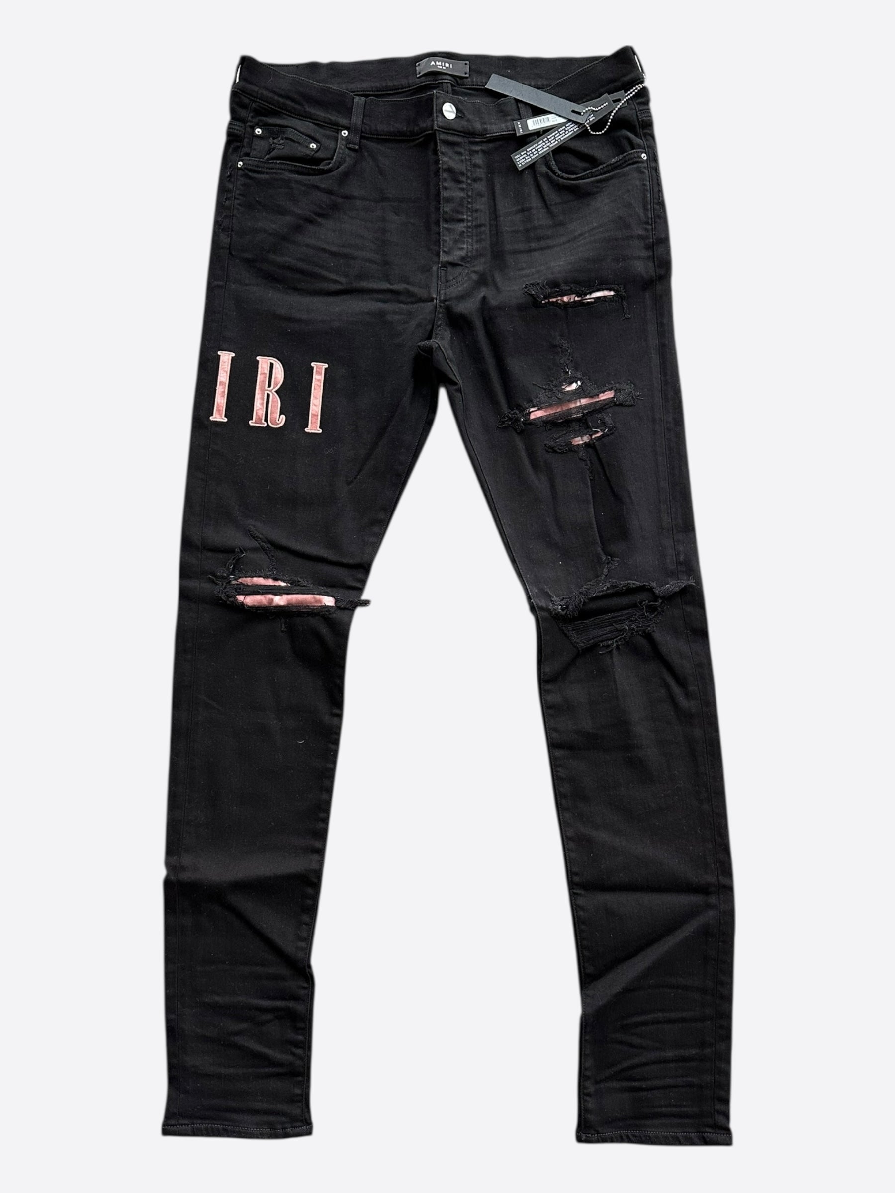 パンツ AMIRI MX1 denim Black jeans W30 Amiri Aged Black & Blue Patch MX1 Jeans – Savonches