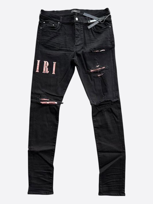Amiri Black Tie-Dye Core Applique Logo Jeans