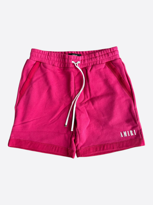 Amiri Pink & Red Core Logo Shorts