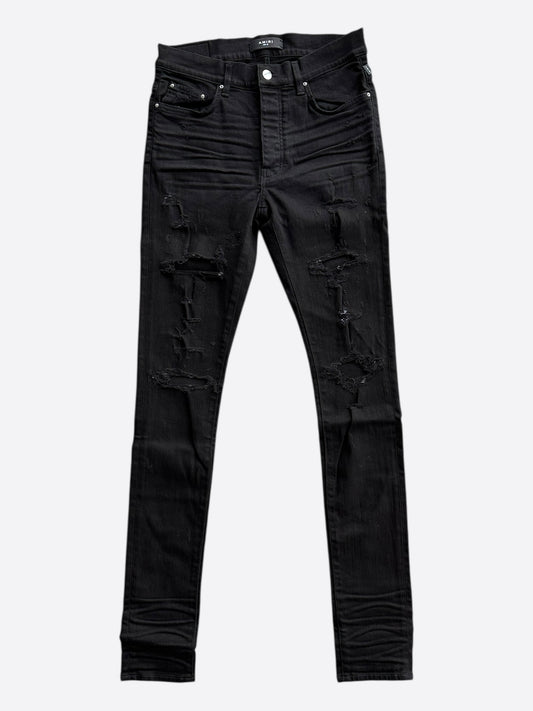 Amiri Black Distressed Thrasher Jeans
