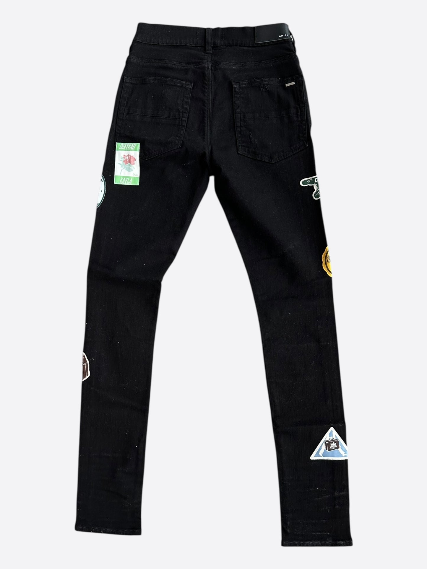 Amiri Black Travel Patch Repair Jeans