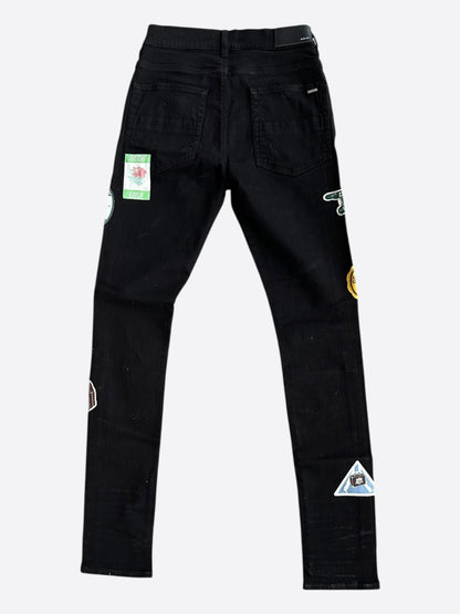 Amiri Black Travel Patch Repair Jeans