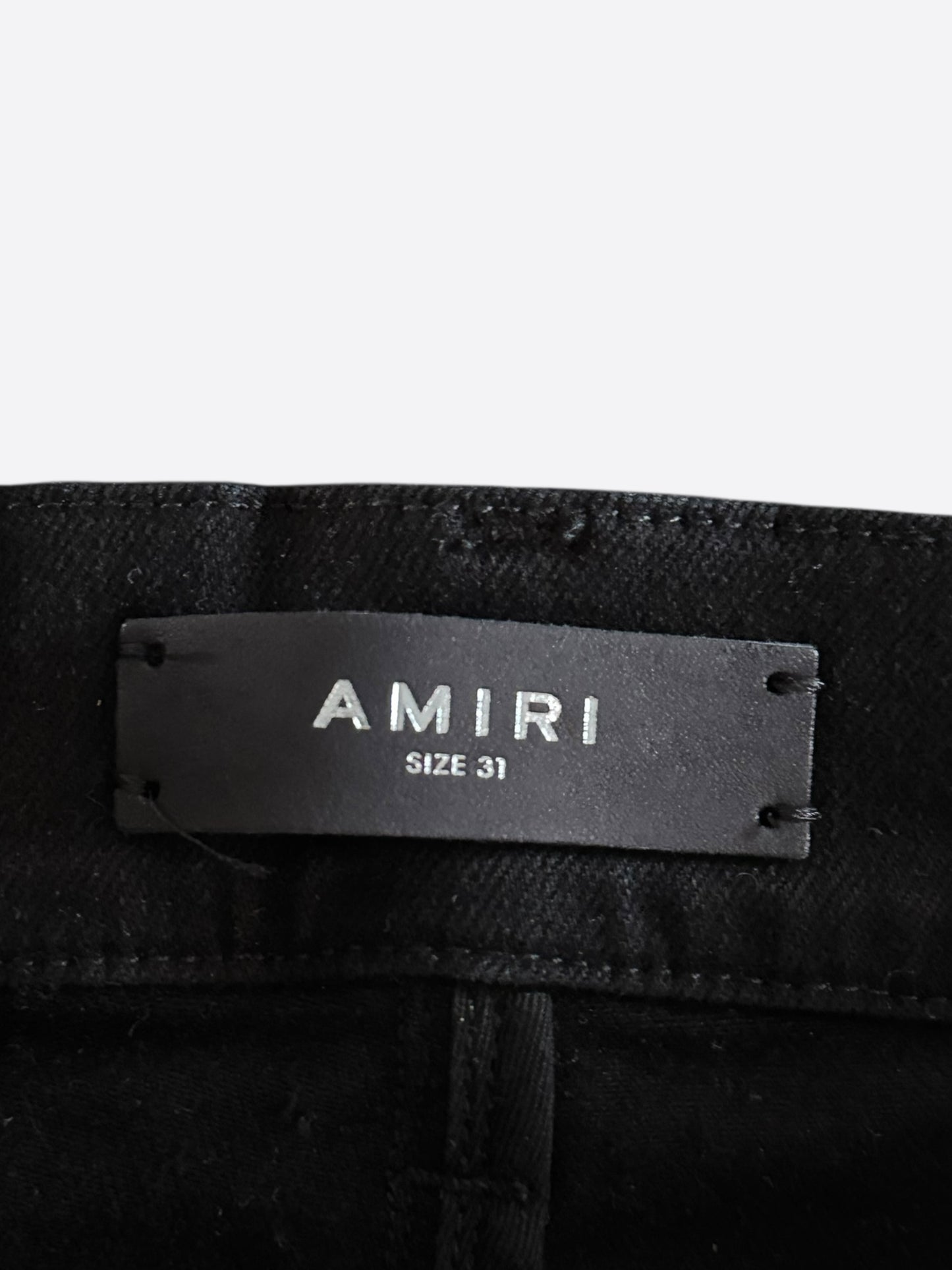 Amiri Black Travel Patch Repair Jeans