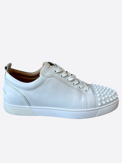 Christian Louboutin White Louis Junior Spikes Sneakers