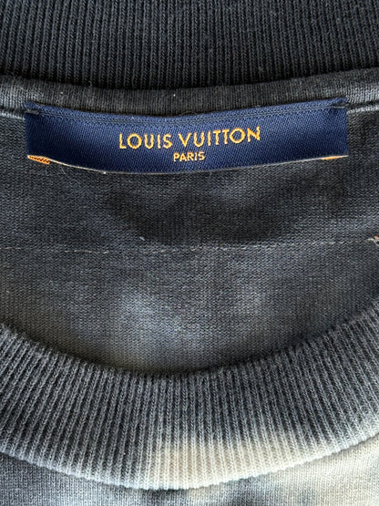 Louis Vuitton Grey & Orange Tie-Dye Graffiti T-Shirt