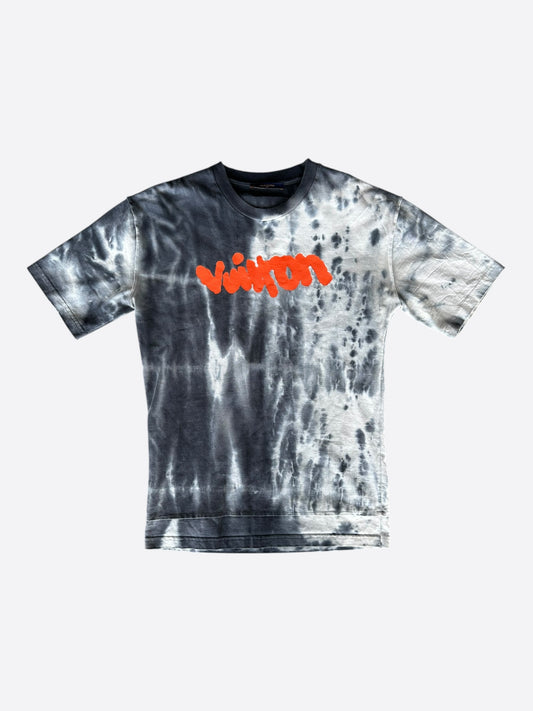 Louis Vuitton Grey & Orange Tie-Dye Graffiti T-Shirt
