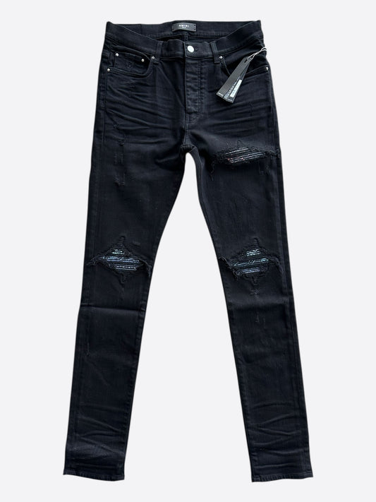 Amiri Black & Multicolor Paisley Patch MX1 Jeans