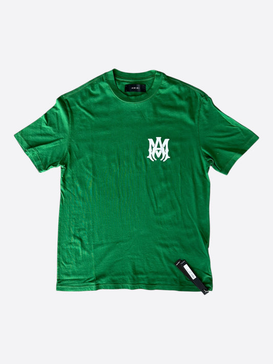 Amiri Green & White MA Core Logo T-Shirt