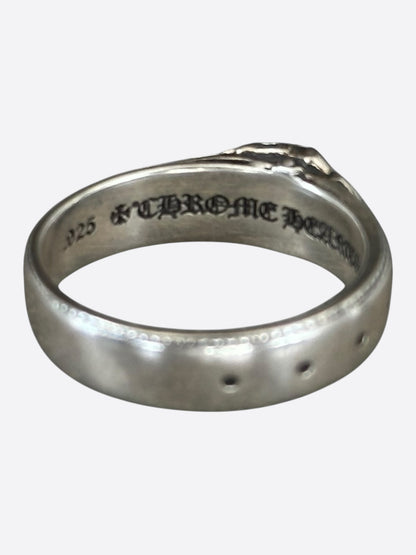 Chrome Hearts Silver Belted CH Logo Ring