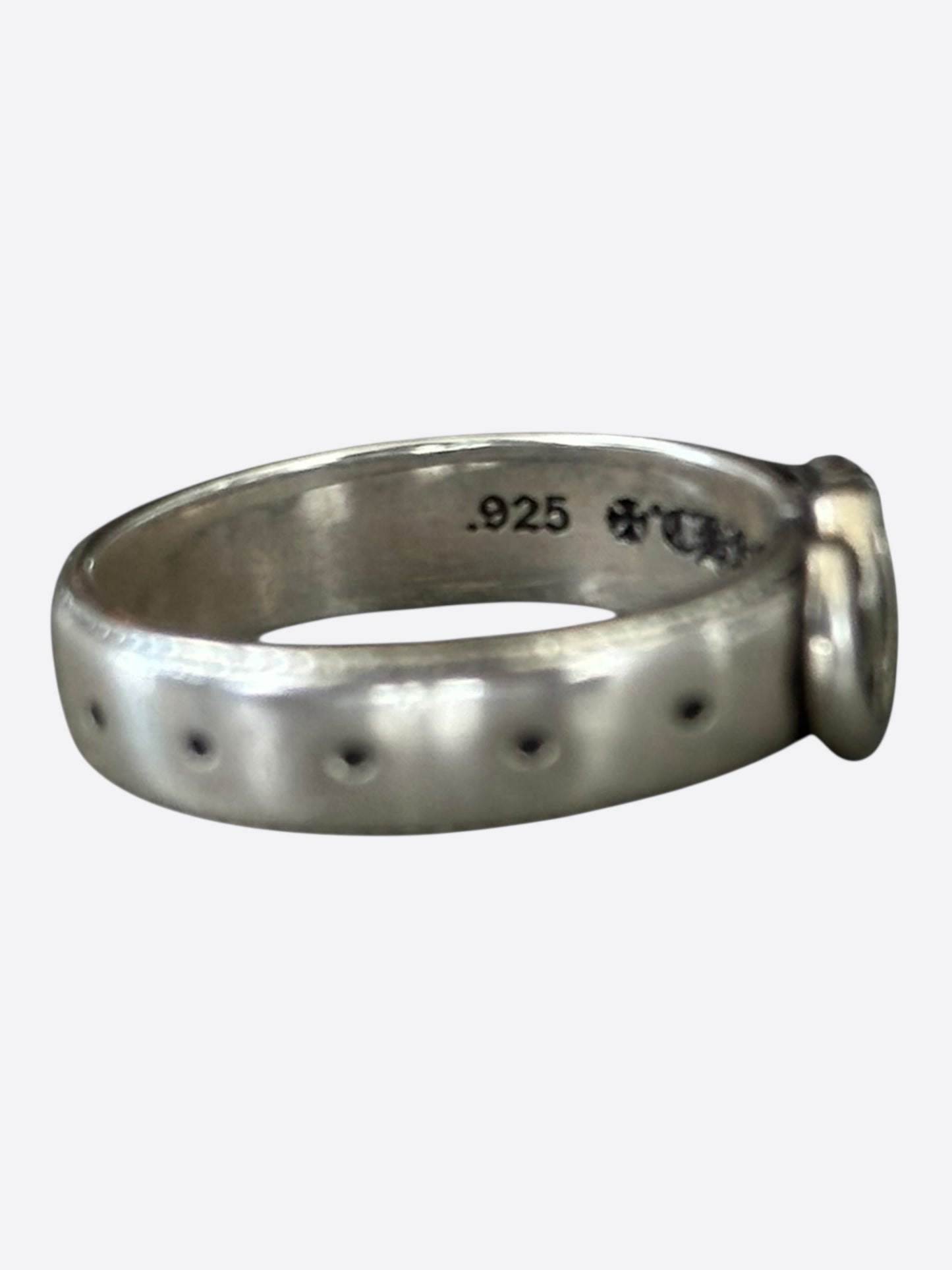 Chrome Hearts Silver Belted CH Logo Ring
