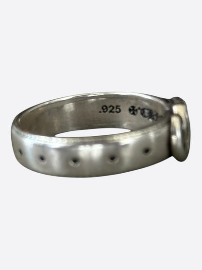 Chrome Hearts Silver Belted CH Logo Ring