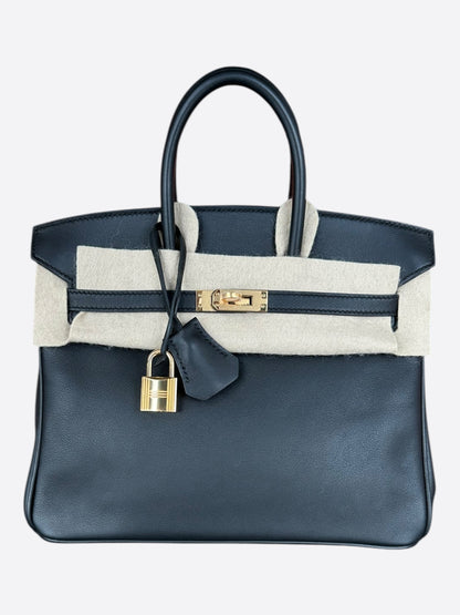 Hermes Black Swift & Gold Hardware Birkin 25