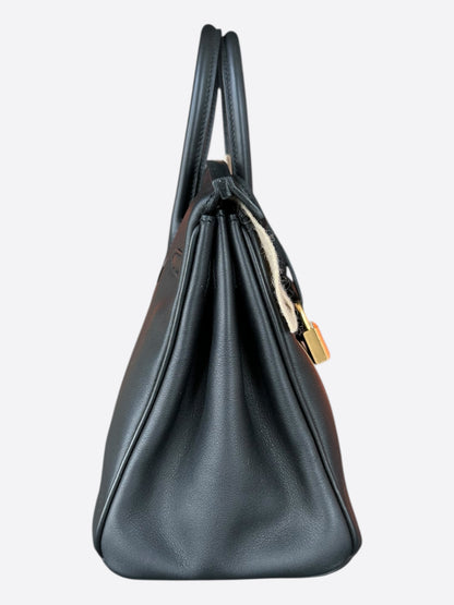 Hermes Black Swift & Gold Hardware Birkin 25