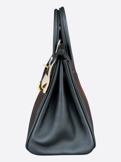 Hermes Black Swift & Gold Hardware Birkin 25