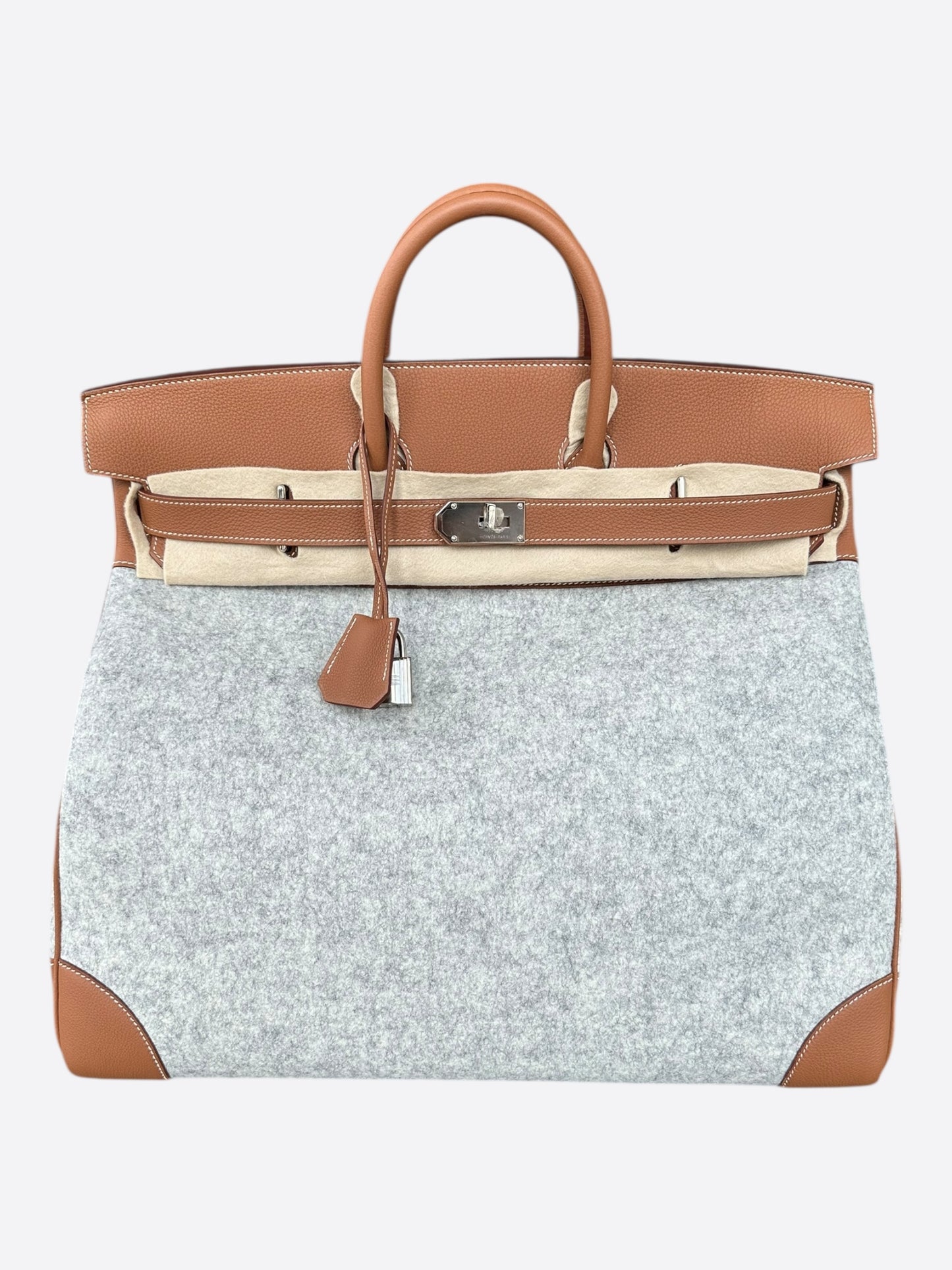 Hermes Gold Togo & Canvas HAC Birkin 50