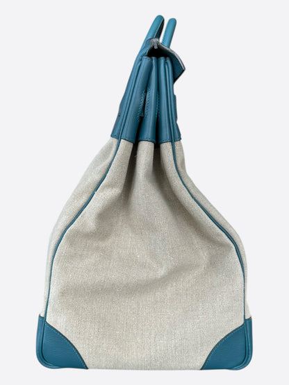 Hermes Blue Canvas & Togo HAC Birkin 50