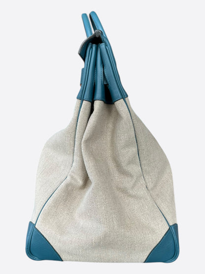 Hermes Blue Canvas & Togo HAC Birkin 50