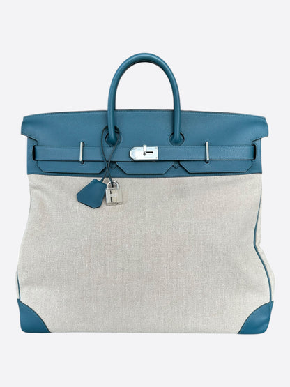 Hermes Blue Canvas & Togo HAC Birkin 50