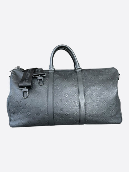 Louis Vuitton Black Monogram Shadow Keepall 50