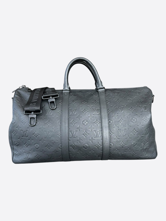 Louis Vuitton Black Monogram Shadow Keepall 50