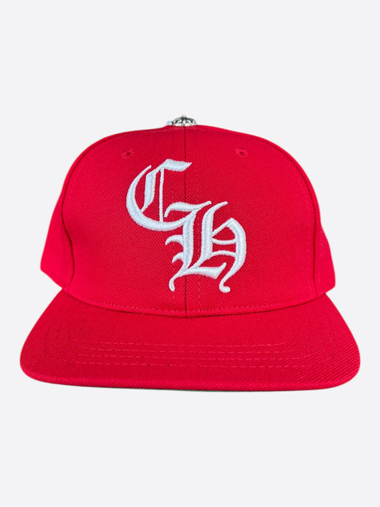 Chrome Hearts Red & White CH Logo Hat