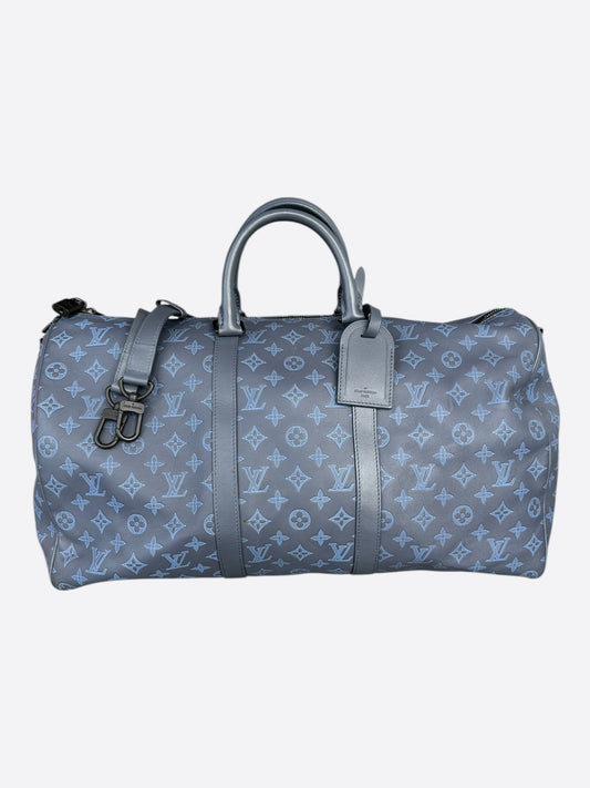 Louis Vuitton Blue Shadow Monogram Keepall 50