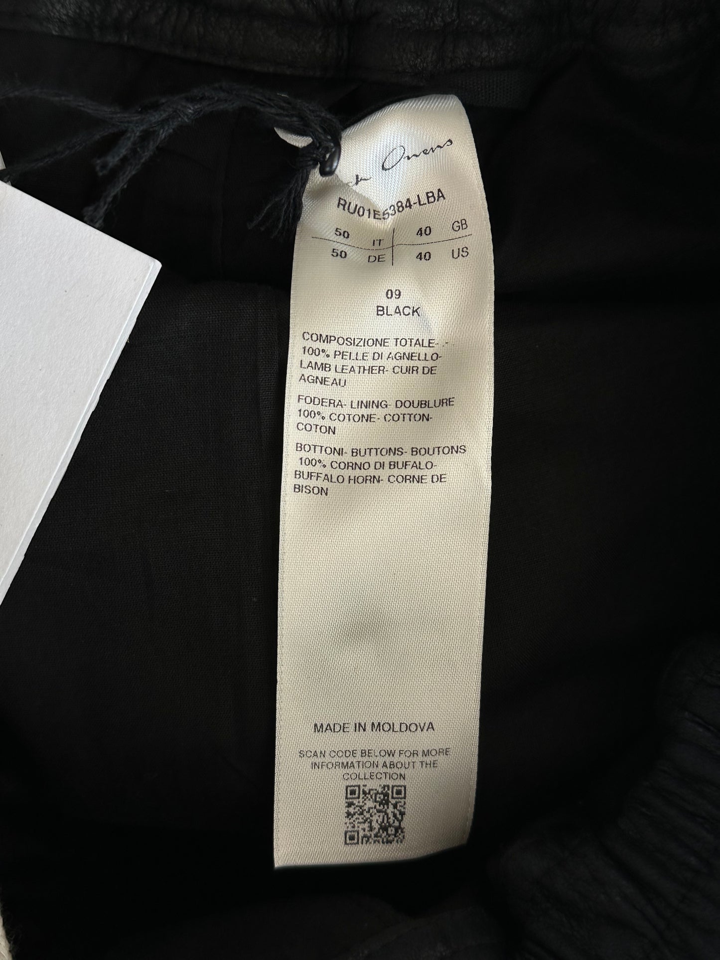 Rick Owens Black Leather Pods Shorts