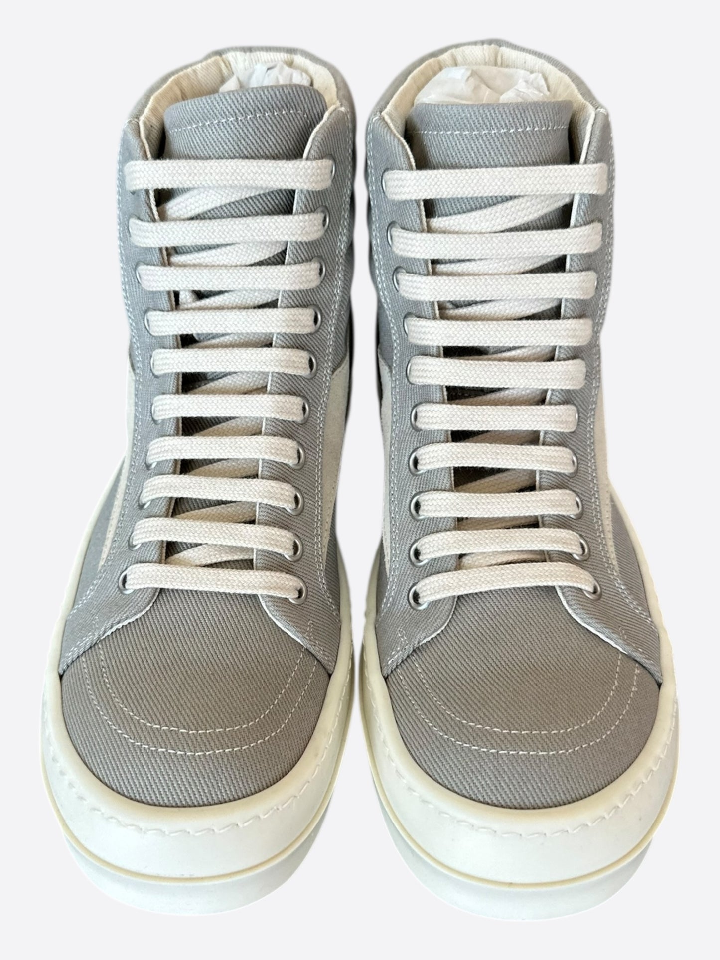 Rick Owens Grey & White Vintage Women's High Top Sneakers