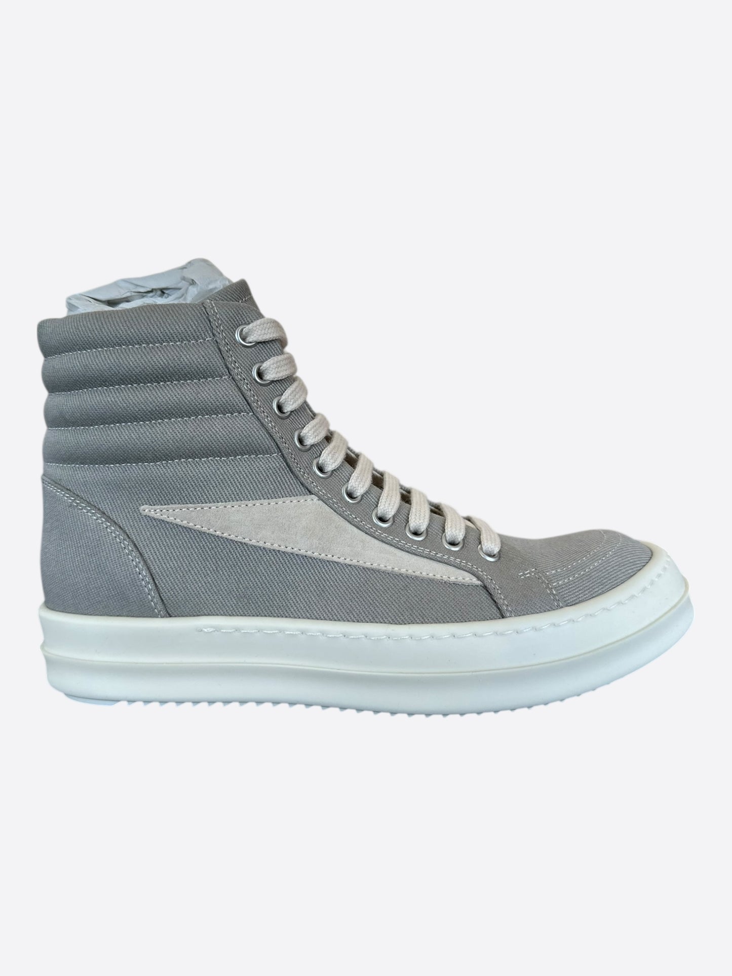 Rick Owens Grey & White Vintage Women's High Top Sneakers