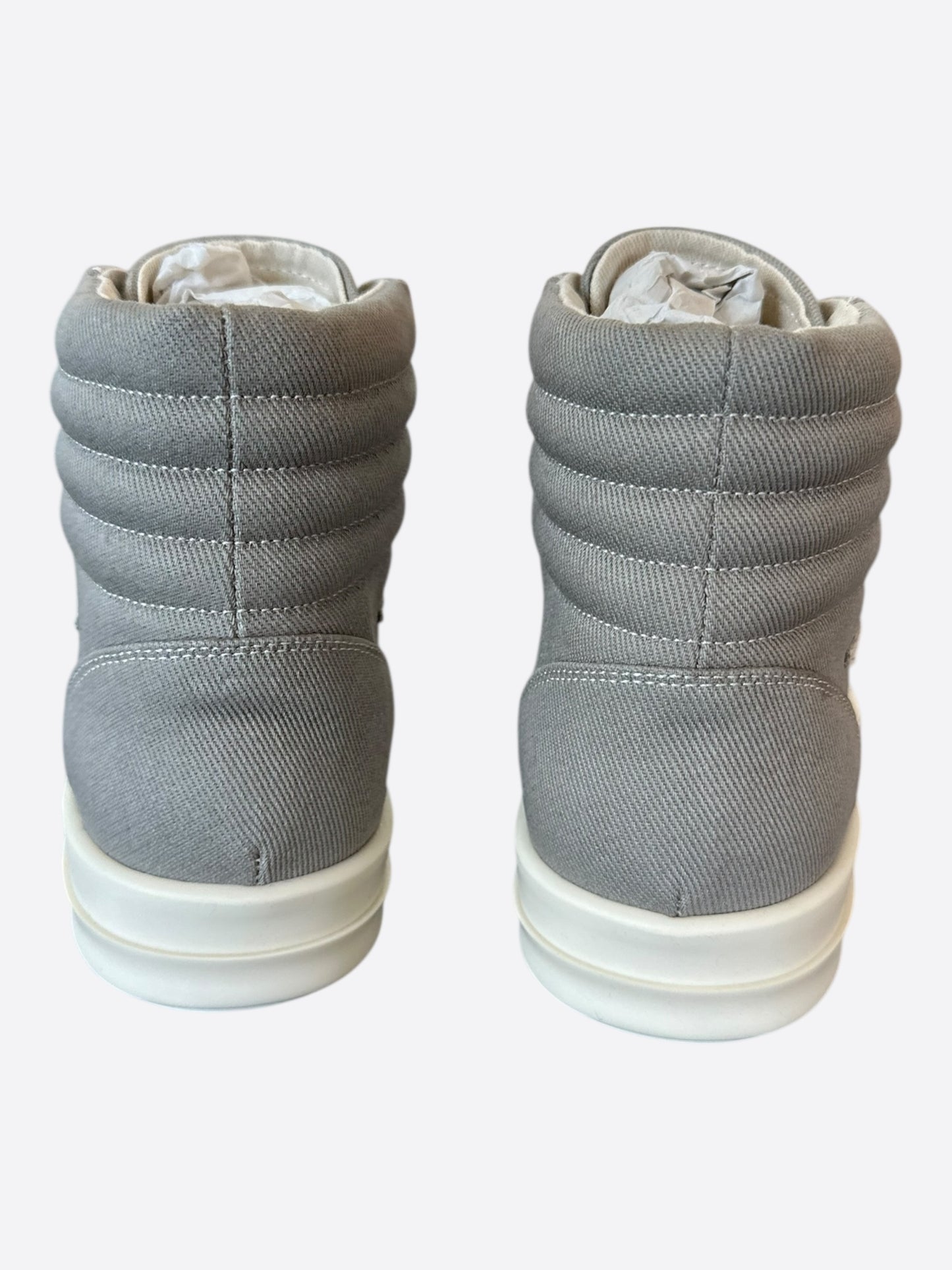 Rick Owens Grey & White Vintage Women's High Top Sneakers