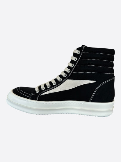 Rick Owens Black & White Vintage Women's High Top Sneakers