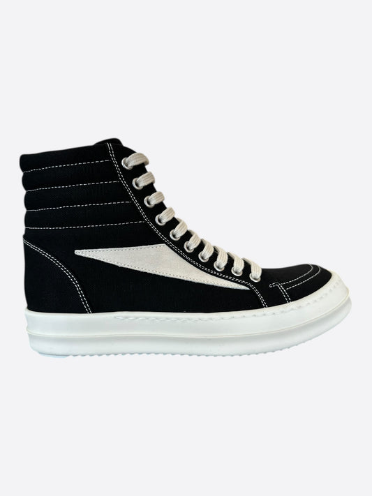 Rick Owens Black & White Vintage Women's High Top Sneakers