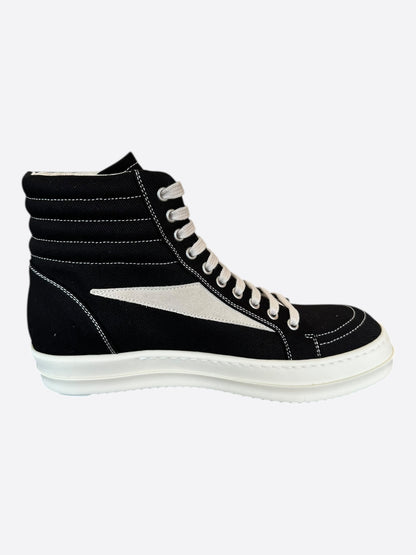 Rick Owens Black & White Vintage High Top Sneakers