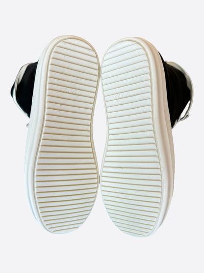 Rick Owens Black & White Leather Women's High Top Sneakers