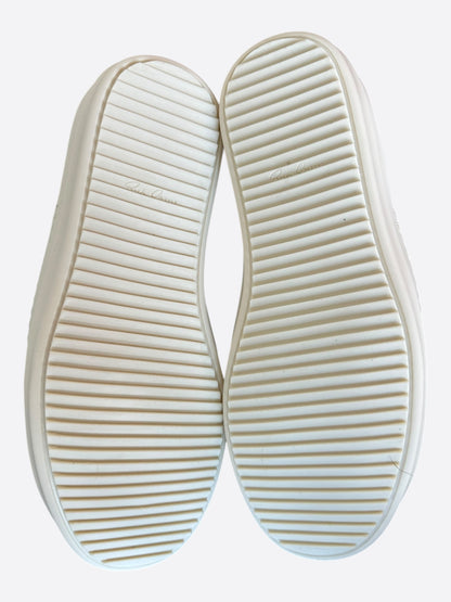 Rick Owens Green & White Low Top Sneakers