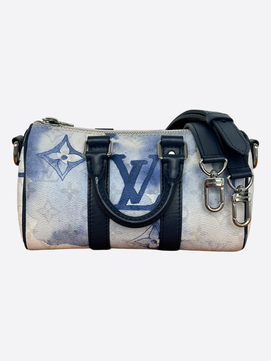 Louis Vuitton Blue & White Watercolor Monogram Keepall XS