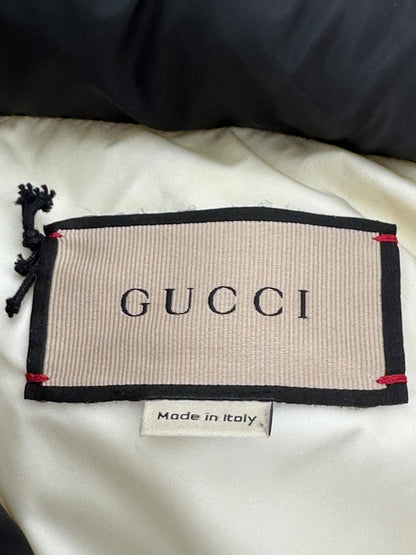 Gucci Black & Beige GG Monogram Puffer Vest