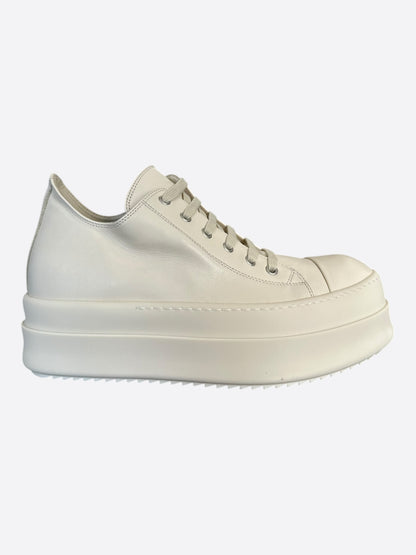 Rick Owens White Leather Mega Bumper Women's Low Top Sneakers