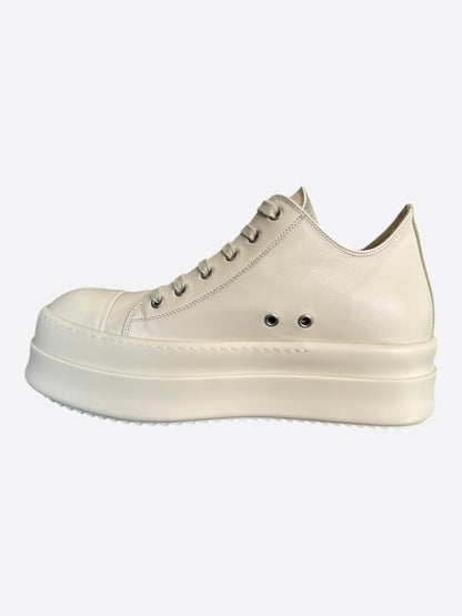 Rick Owens White Leather Mega Bumper Women's Low Top Sneakers