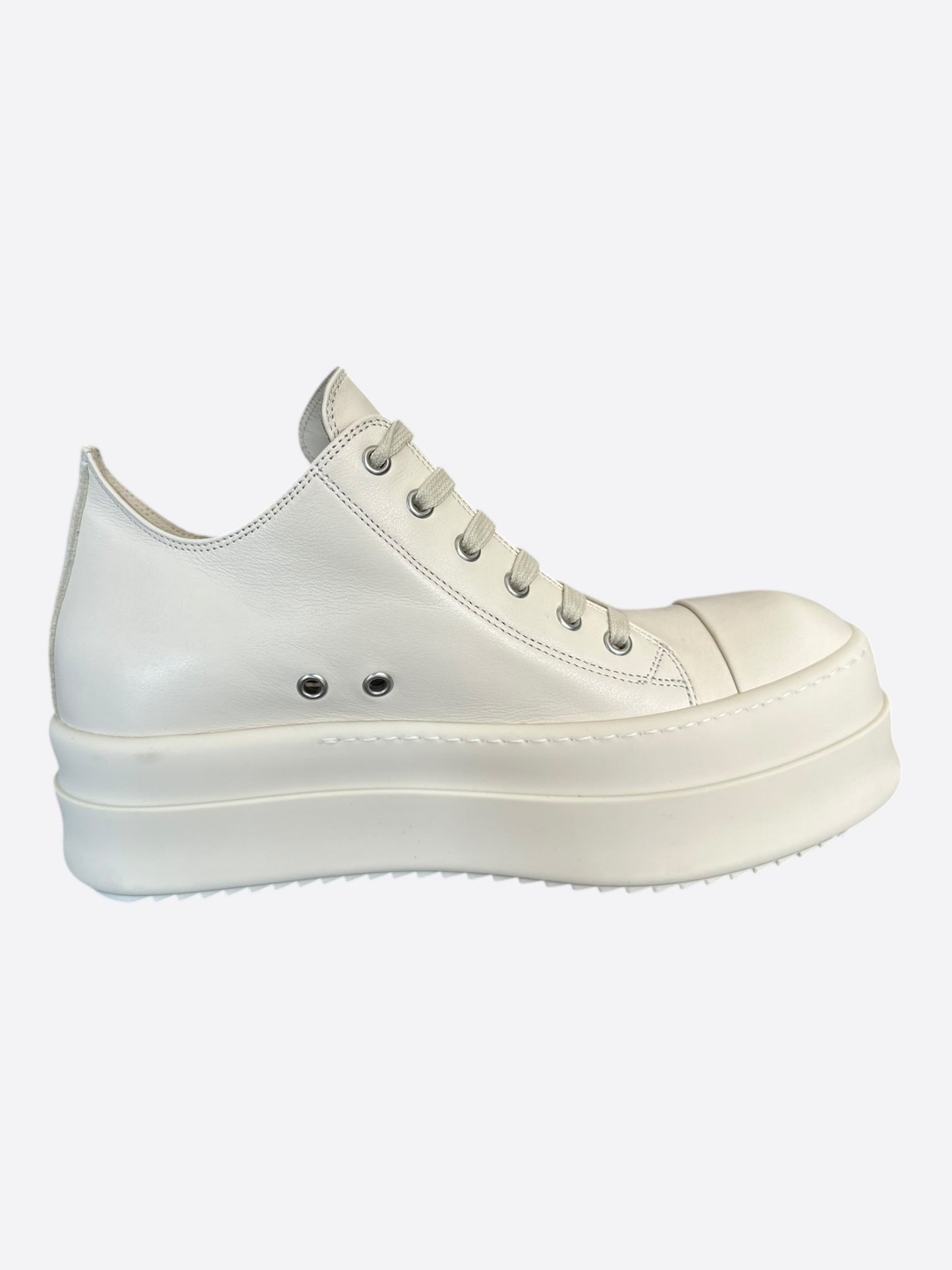 Rick Owens White Leather Mega Bumper Women's Low Top Sneakers