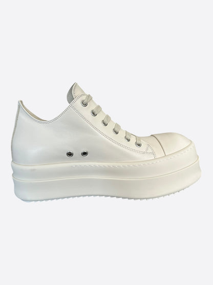 Rick Owens White Leather Mega Bumper Women's Low Top Sneakers