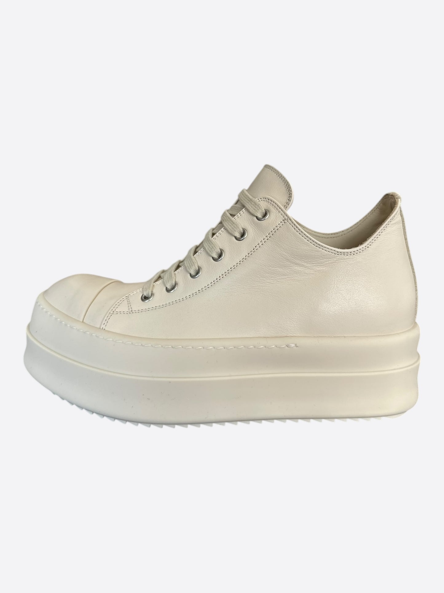 Rick Owens White Leather Mega Bumper Women's Low Top Sneakers