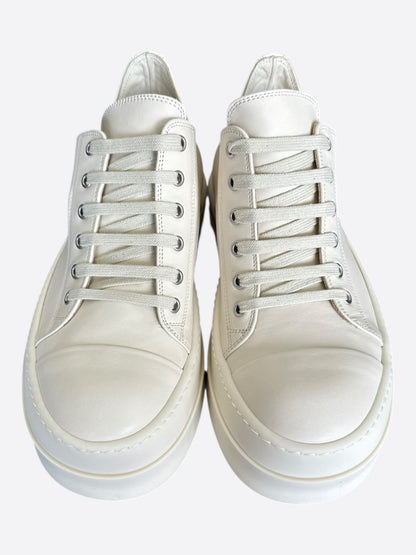 Rick Owens White Leather Mega Bumper Women's Low Top Sneakers