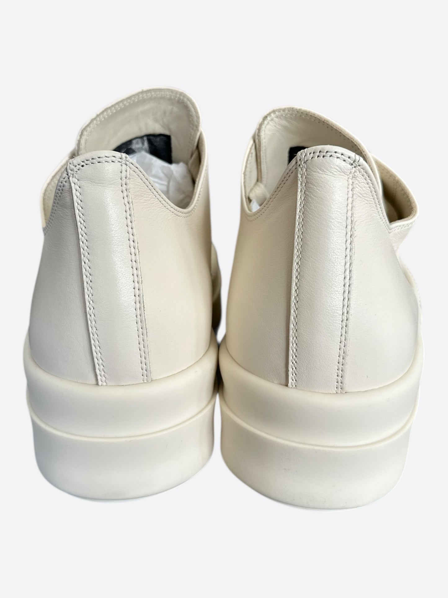 Rick Owens White Leather Mega Bumper Women's Low Top Sneakers