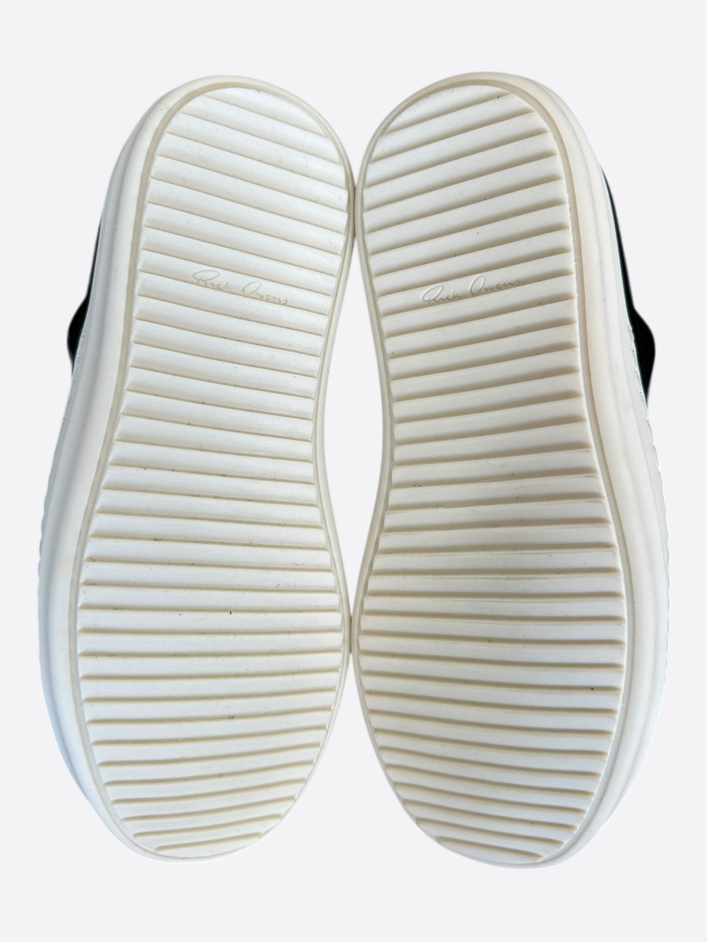 Rick Owens Black & White Leather Women's Low Top Sneakers